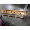 Image 2 : PINE COAT HANGER WALL SHELF WITH 4 DRAWERS