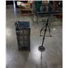 Image 1 : METAL BIN, TOILET ROLL STAND AND TOWEL RACK