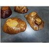 Image 3 : 4 CARVED WOOD BOWLS