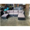 Image 1 : FLOOR MODEL RATTAN OUTDOOR 6 PIECE MODULAR SECTIONAL SOFA W/  DARK GREY CUSHIONS - RETAIL $1499 POWD