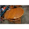Image 2 : ROUND OAK DINING TABLE WITH LEAF AND 4 PRESSBACK CHAIRS