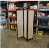 Image 1 : Metal frame and fabric 3 panel room divider each panel 72" x 16"