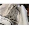 Image 2 : Box of new hair accessories and Lot of embroidered table cloths