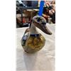Image 2 : HAND PAINTED BRASS COPPER AND CERAMIC DUCK, PAINTED OSTRICH EGG AND HAND PAINTED EASTERN DISHES