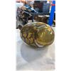 Image 8 : HAND PAINTED BRASS COPPER AND CERAMIC DUCK, PAINTED OSTRICH EGG AND HAND PAINTED EASTERN DISHES