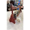 Image 8 : SET OF PAINTED BELLS ON STAND