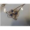Image 3 : CHAIN AND PENDENT MARKED 12K GOLD AND AQUITAINE LAUREL LEAF SHEPHARDS RING PEWTER SUNDIAL RING