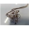 Image 9 : CHAIN AND PENDENT MARKED 12K GOLD AND AQUITAINE LAUREL LEAF SHEPHARDS RING PEWTER SUNDIAL RING