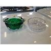Image 1 : BOHEMIA ART GLASS DISH AND HEAVY CRYSTAL BOWL