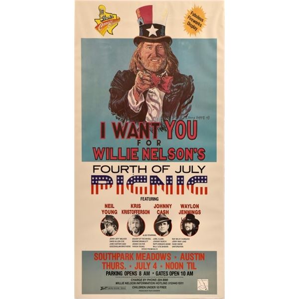 Willie Nelson's 4th of July Picnic Poster