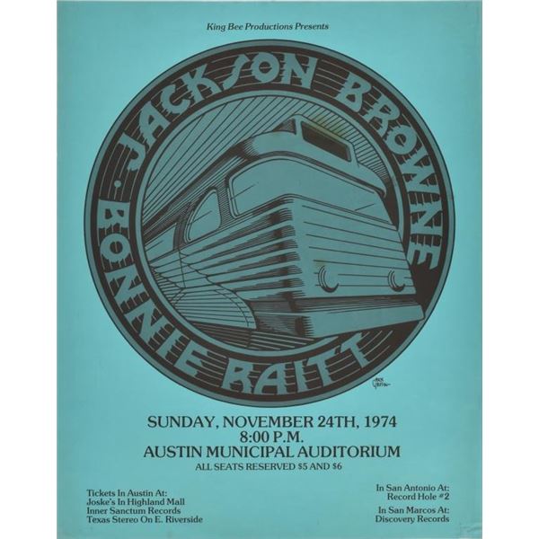 Jackson Browne Bonnie Raitt Poster by Rick Griffin
