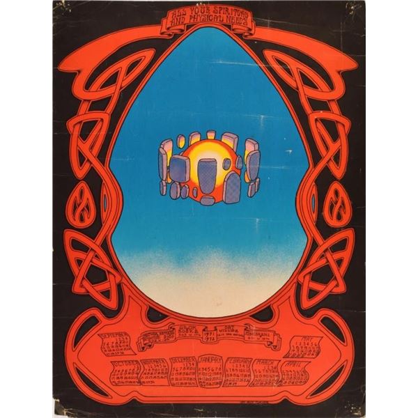 Rick Turner Spriritual Calendar Poster 1971-72