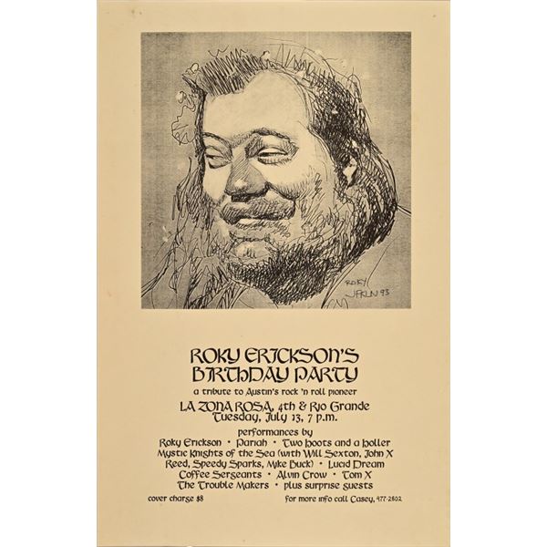 Roky Erickson Birthday Poster Jim Franklin