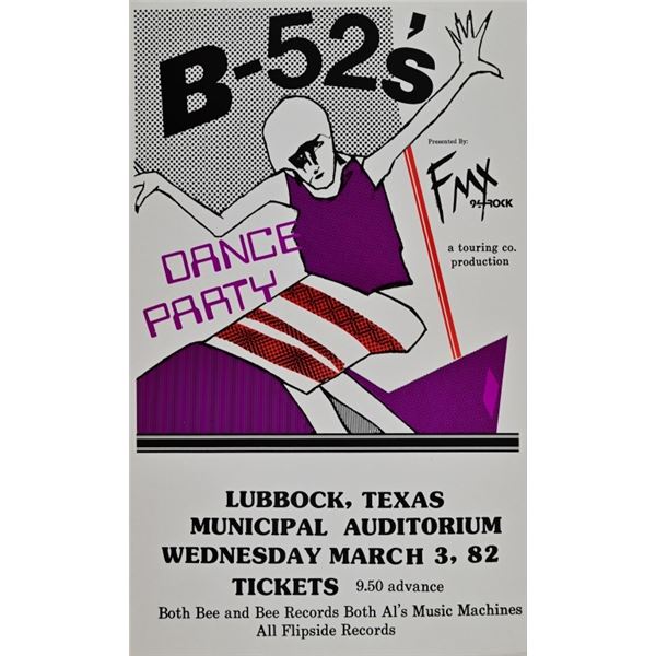 Lubbock Municipal Auditorium B-52's Poster