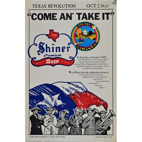 Texas Revolution Shiner Beer Poster