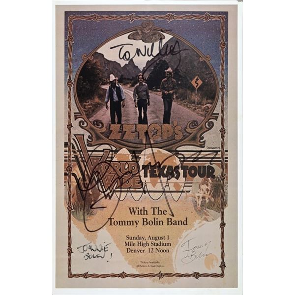 Signed ZZ Top Poster by Narum. Autographed