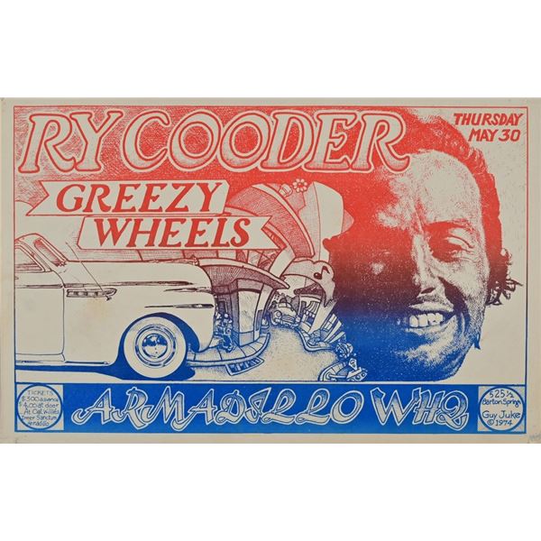AWHQ Ry Cooder Greezy Wheels Poster