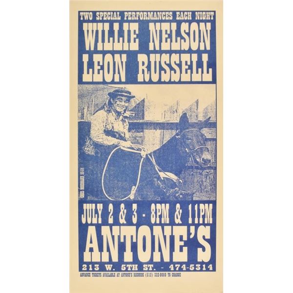 Antone's Willie Nelson & Leon Russell Poster
