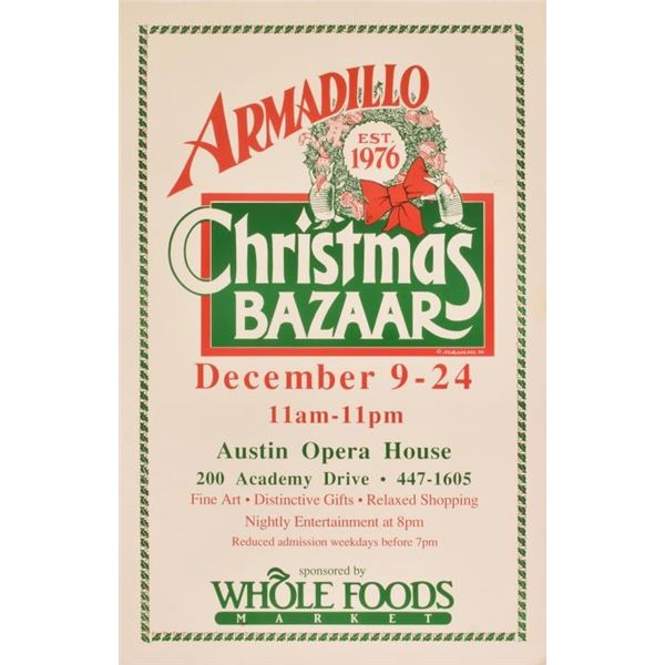 Armadillo Christmas Bazaar Poster by Narum