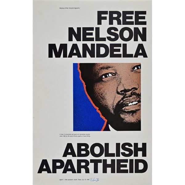 "Free Nelson Mandela" Poster, Signed
