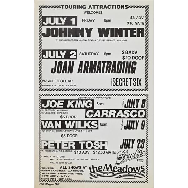 The Meadows Austin TX Johnny Winter Poster