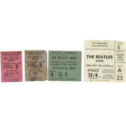 Group of Four UK Beatles Tickets Stubs
