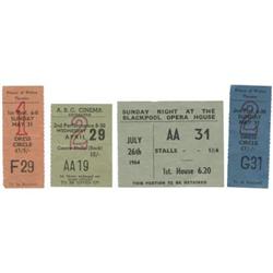 Beatles Group of 4 Ticket Stubs