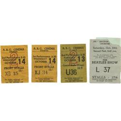 Beatles Group of Four Ticket Stubs