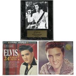 Elvis Presley Albums and Photo Plaque.