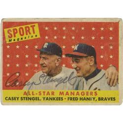 1958 Topps Signed Casey Stengel #475. This chec
