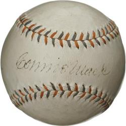 Connie Mack Signed Baseball with Bing Miller. W