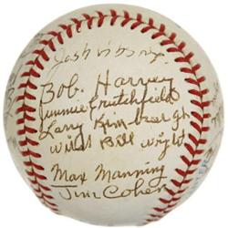 Negro League Stars Multi-Signed Baseball. Great