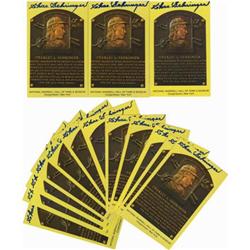 Chas Gehringer Signed Gold Hall of Fame Plaques