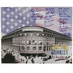 Brooklyn Dodgers Greats Multi-Signed Print. Bea