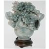 CHINESE CARVED JADE BASKET OF FRUIT