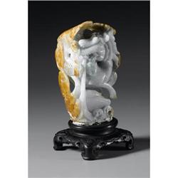 CHINESE CARVED JADE/HARDSTONE OPENWORK GROUP