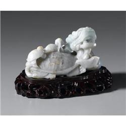 CHINESE CARVED JADE/HARDSTONE OPENWORK GROUP