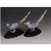 PAIR OF CHINESE CARVED JADE HARDSTONE BIRDS