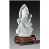 CHINESE CARVED JADE/HARDSTONE FIGURE OF GUANYIN