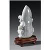 Image 2 : CHINESE CARVED JADE/HARDSTONE FIGURE OF GUANYIN