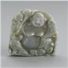 CHINESE CARVED HARDSTONE OF A SEATED BUDAI