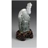 CHINESE CARVED JADE HARDSTONE FIGURE OF A BUDAI
