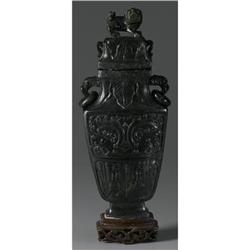 CHINESE JADE/HARDSTONE VESSEL AND COVER