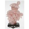 CHINESE CARVED ROSE QUARTZ COVERED VASE