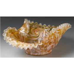 VICTORIAN END-OF-THE-DAY SATIN GLASS BRIDES BOWL