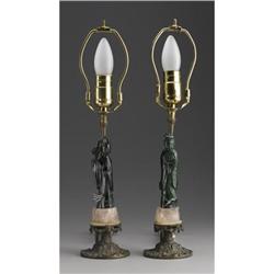PAIR OF CHINESE HARDSTONE BEAUTIES LAMPS