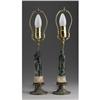PAIR OF CHINESE HARDSTONE BEAUTIES LAMPS