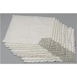 GROUP OF ELEVEN CUTWORK LINEN NAPKINS