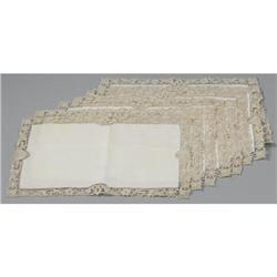 GROUP OF EIGHT LACEWORK LINEN PLACEMATS