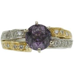 Sapphire, Diamond, Platinum, Gold Ring